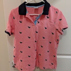 EUC Brooks Brothers Women's L Preppy Whale Polo